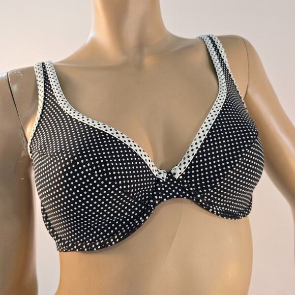 Esprit Polka Dot Underwire Bikini Top Womens Swimwear Bra US Size SD 32D - Picture 6 of 7